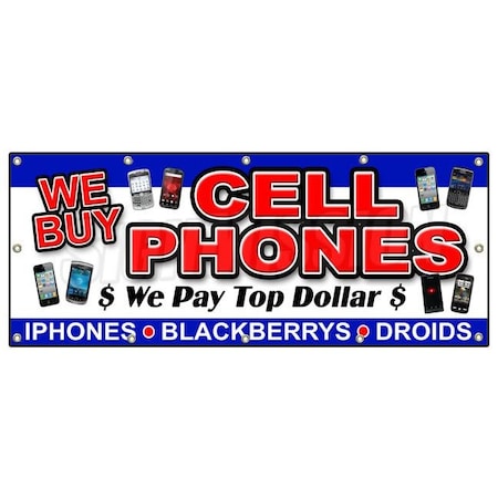 Signmission WE BUY CELL PHONES BANNER SIGN games mobile battery smartphones B-120 We Buy Cell Phones